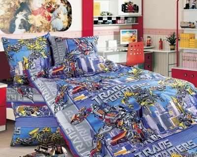 Постельное белье Трансформеры 1 Перкаль синий